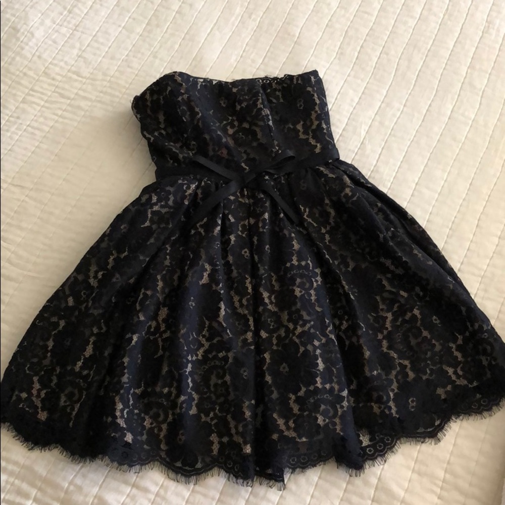 Neiman Marcus Black and Cream lace dress